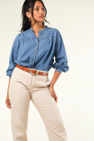 Lollys Laundry |  Denim blouse Nicky | blue  | Picture 5