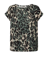  Top with leopard print Krystal | black