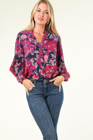 Lollys Laundry |  Blouse with print Elif | pink  | Picture 4