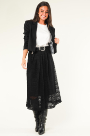 Lollys Laundry |  Midi skirt with lace Sinaloa | black  | Picture 5