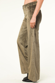 Lois Jeans |  Morgan palazzo pants with rib Silvia L34 | green  | Picture 5