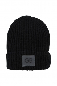 CC Heart |  Knitted beanie Bella | black  | Picture 1