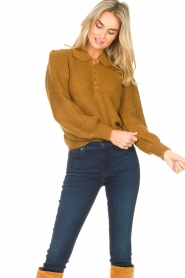 ba&sh :  Knited sweater with puff sleeves Tilte | brown - img4