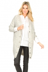 ba&sh :  Cardigan with statement buttons Beyla | gray - img2