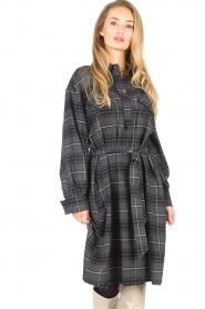 Set |   Flannel dress with tie belt Dima | gray  | Picture 2
