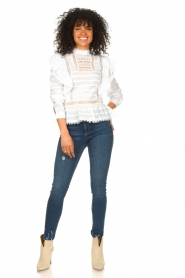 Silvian Heach |  Cotton broderie blouse Loria | white | Picture 3