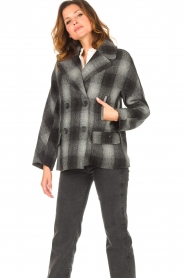 Set |  Checkered coat Gwen | black  | Picture 6