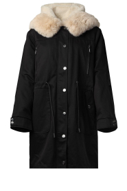 Berenice |  Parka with faux fur Molki | black  | Picture 1