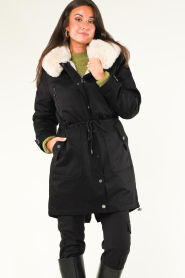 Berenice |  Parka with faux fur Molki | black  | Picture 4