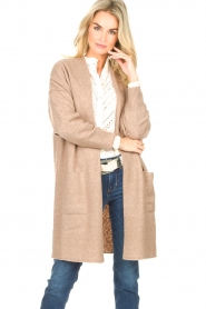 Set |  Long knitted cardigan Janey | brown  | Picture 6