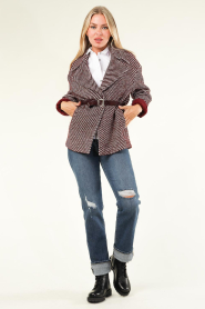 Kocca |  Wrap coat with belt Francesca | bordeaux  | Picture 3