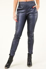 Ibana |  Metallic leather pants Colette | blue  | Picture 4