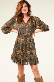Ibana |  Lurex dress with print Deela | brown  | Picture 2