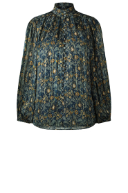 Ibana |  Lurex blouse with print Talici | blue  | Picture 1