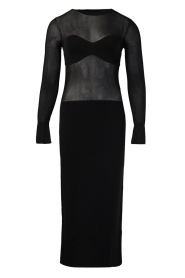 Patrizia Pepe |  Transparant tricot dress Alice | black  | Picture 1
