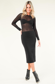 Patrizia Pepe |  Transparant tricot dress Alice | black  | Picture 2