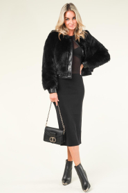 Patrizia Pepe |  Transparant tricot dress Alice | black  | Picture 3
