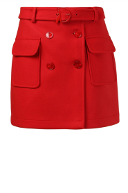 Patrizia Pepe |  Skirt with pockets Paulina | red  | Picture 1