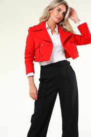 Patrizia Pepe |  Cropped double-breasted jacket Liona | red  | Picture 5