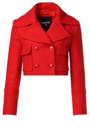 Patrizia Pepe |  Cropped double-breasted jacket Liona | red  | Picture 1
