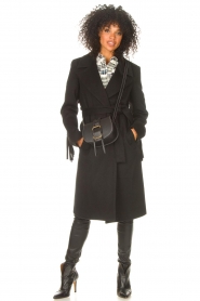 Liu Jo :  Woolen coat with fringes Zara | black  - img3