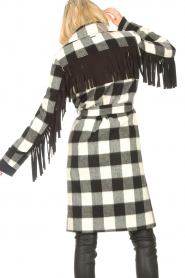 Liu Jo |  Woolen coat with fringes Zara | black & white | Picture 8