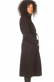 Liu Jo |  Cloak coat with tie waist belt Joy | black  | Picture 6