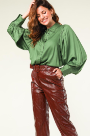 Stella Forest |  Blouse with balloon sleeves Phily | green  | Picture 2