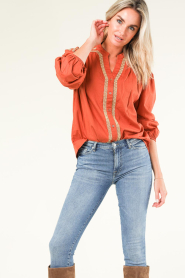 Stella Forest |  Blouse with golden details Loubna | orange  | Picture 5