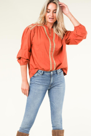 Stella Forest |  Blouse with golden details Loubna | orange  | Picture 4