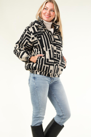 Stella Forest |  Padded jack with print Orphee | black  | Picture 2