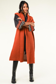 Stella Forest |  Long knitted cardigan Desiree | orange  | Picture 4