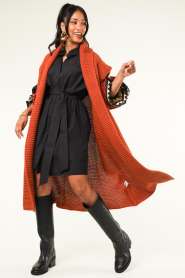 Stella Forest |  Long knitted cardigan Desiree | orange  | Picture 5