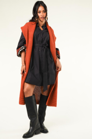 Stella Forest |  Long knitted cardigan Desiree | orange  | Picture 6