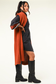 Stella Forest |  Long knitted cardigan Desiree | orange  | Picture 7