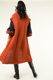 Stella Forest |  Long knitted cardigan Desiree | orange  | Picture 8