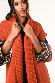 Stella Forest |  Long knitted cardigan Desiree | orange  | Picture 9