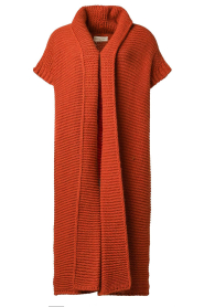 Stella Forest |  Long knitted cardigan Desiree | orange  | Picture 1