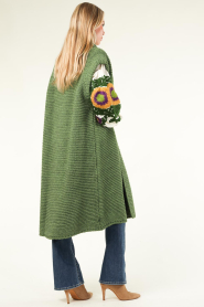 Stella Forest |  Long knitted cardigan Desiree | green  | Picture 8