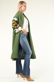 Stella Forest |  Long knitted cardigan Desiree | green  | Picture 7