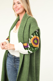Stella Forest |  Long knitted cardigan Desiree | green  | Picture 9