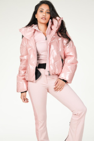 Goldbergh |  Metallic down ski jacket Glamstar | pink  | Picture 5