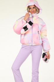 Goldbergh |  Water print down ski jacket Lumina | pink  | Picture 6