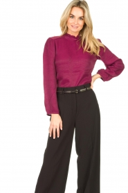 Dante 6 |  Top with high ruffle collar Temperly | bordeaux  | Picture 6