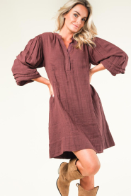 Antik Batik |  Dress with balloon sleeves Preeti | bordeaux   | Picture 7