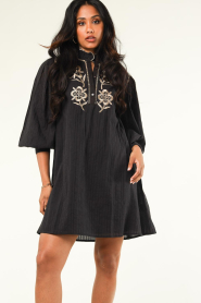 Antik Batik |  Hand embroidered dress Anouki | black  | Picture 4