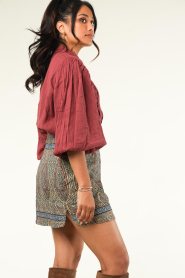 Antik Batik :  Quilted paisley print skirt Hida | natural - img8