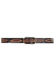 Antik Batik |  Luxe leather belt with studs Jane | black
