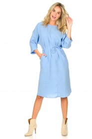 JC Sophie |  Cotton dress Graziella | blue  | Picture 3