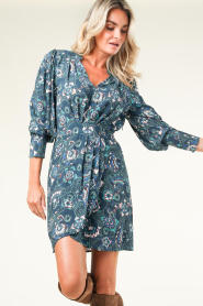 Suncoo |  Viscose dress with print Clea | green  | Picture 5